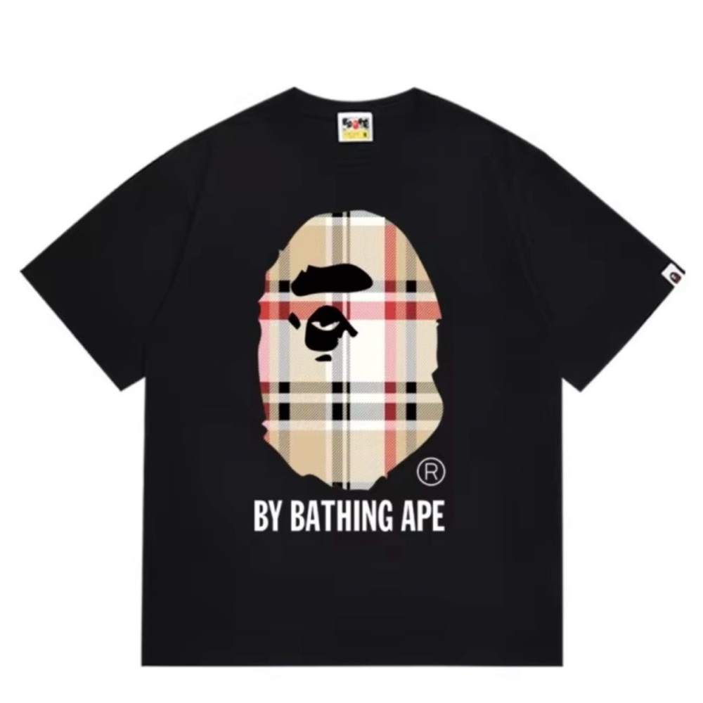 A Bathing Ape Black Ape Head Burberry Graphic Tee
